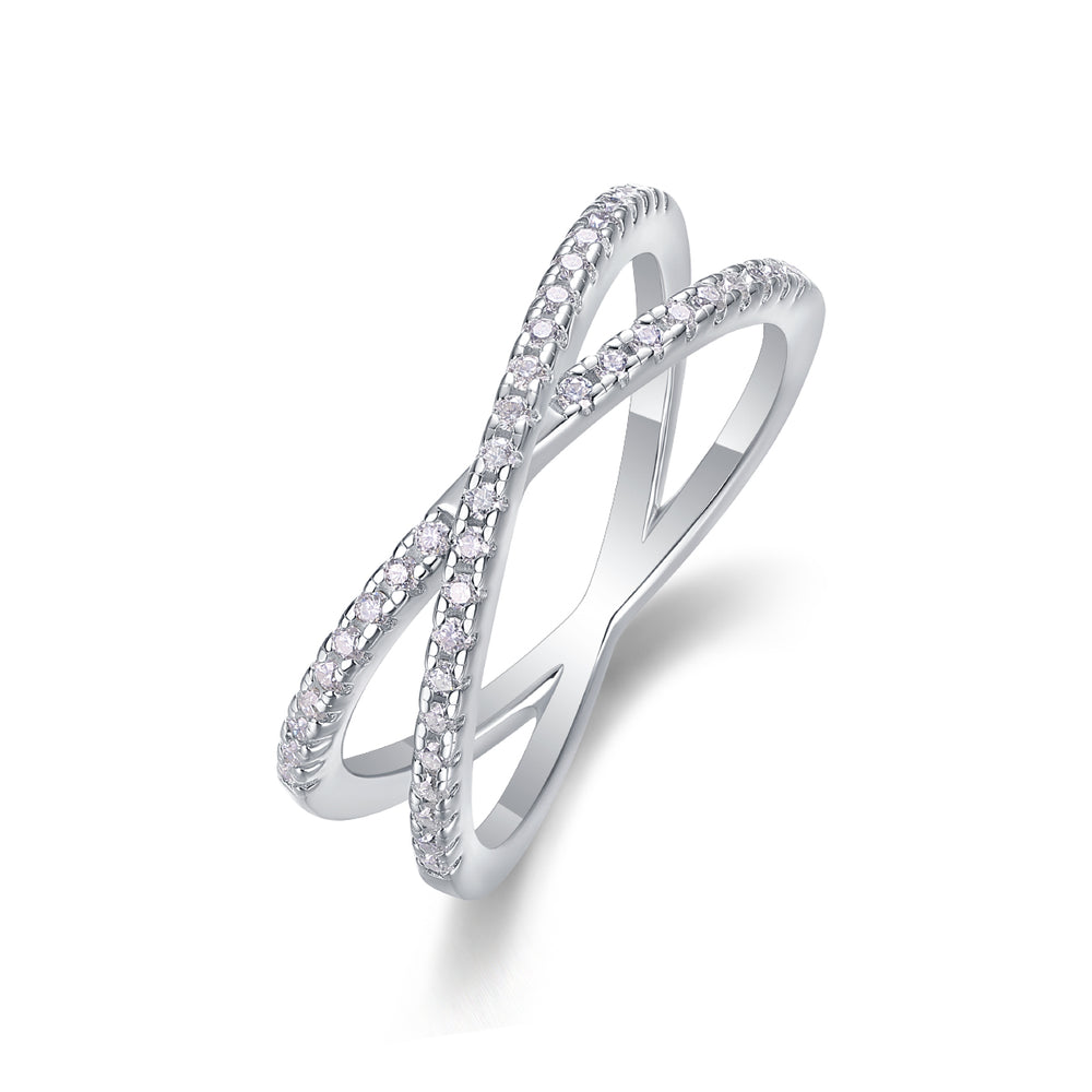 Double Band S925 Silver Moissanite Ring