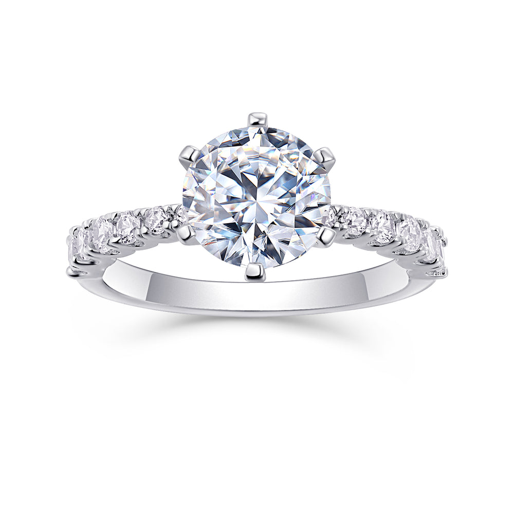 Two-Carat Focus S925 Silver Moissanite Ring