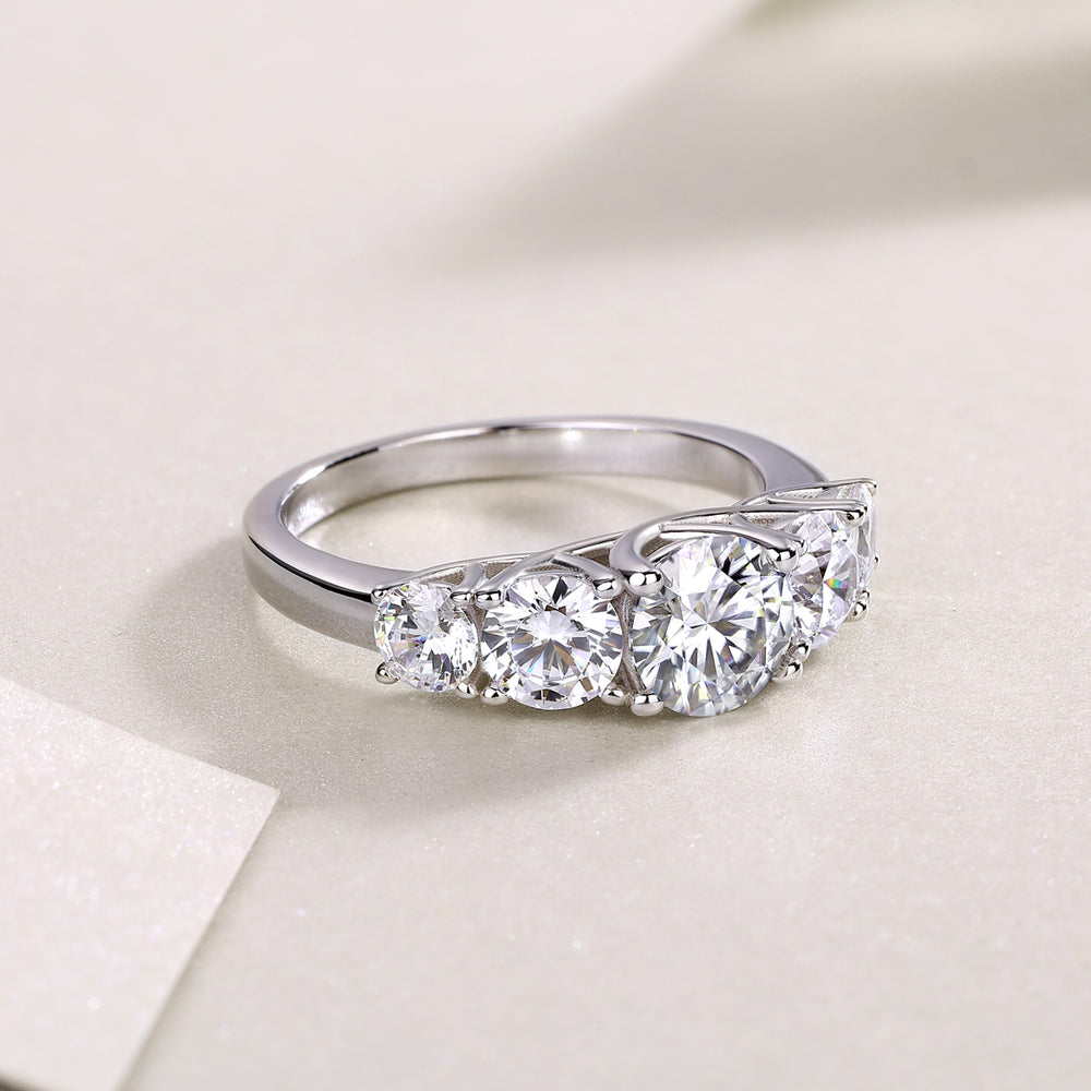 Moissanite Cluster S925 Silver Moissanite Ring