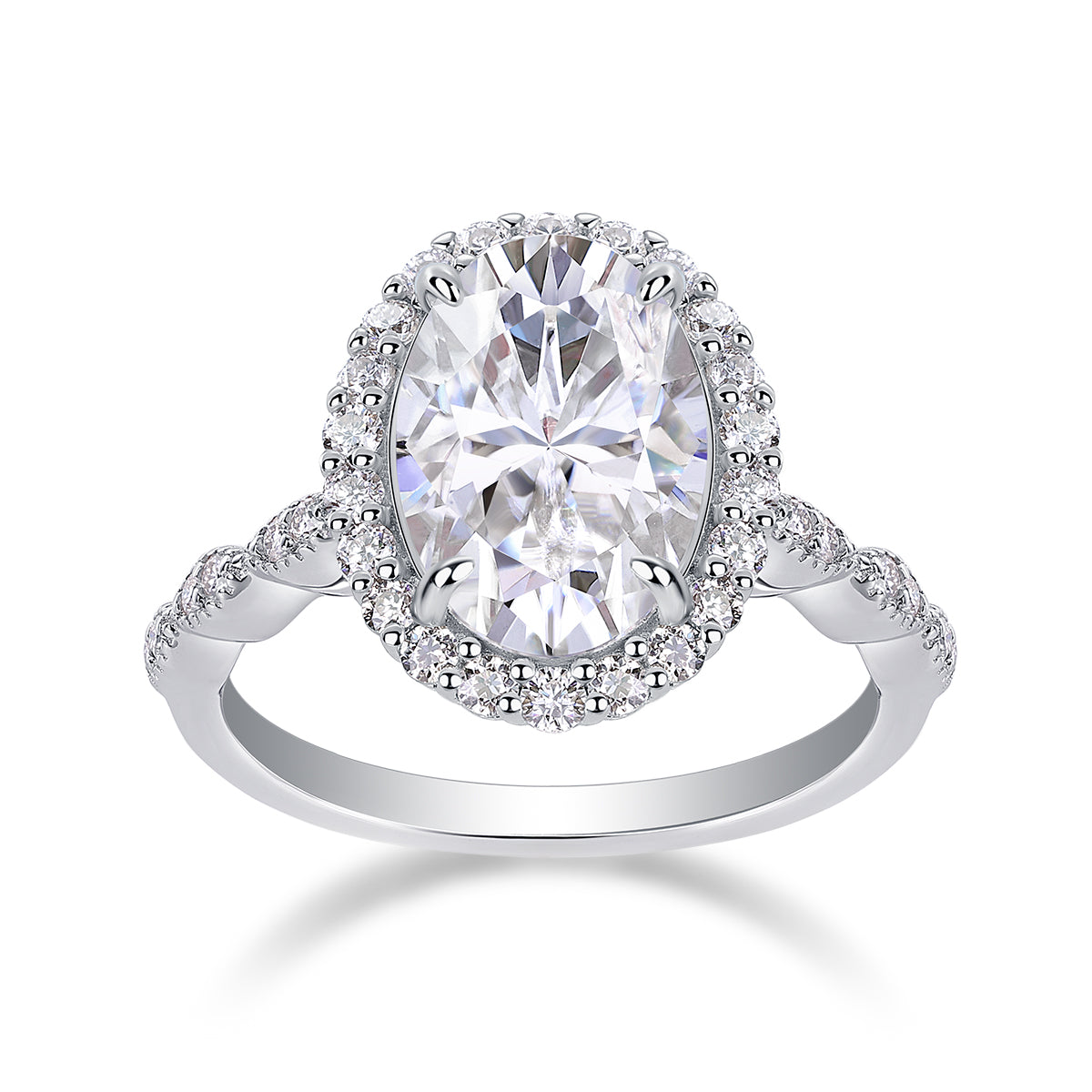Bright Moon S925 Silver Moissanite Ring