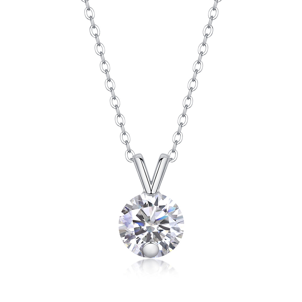 Sparkle V-Chain S925 Silver Moissanite Necklace